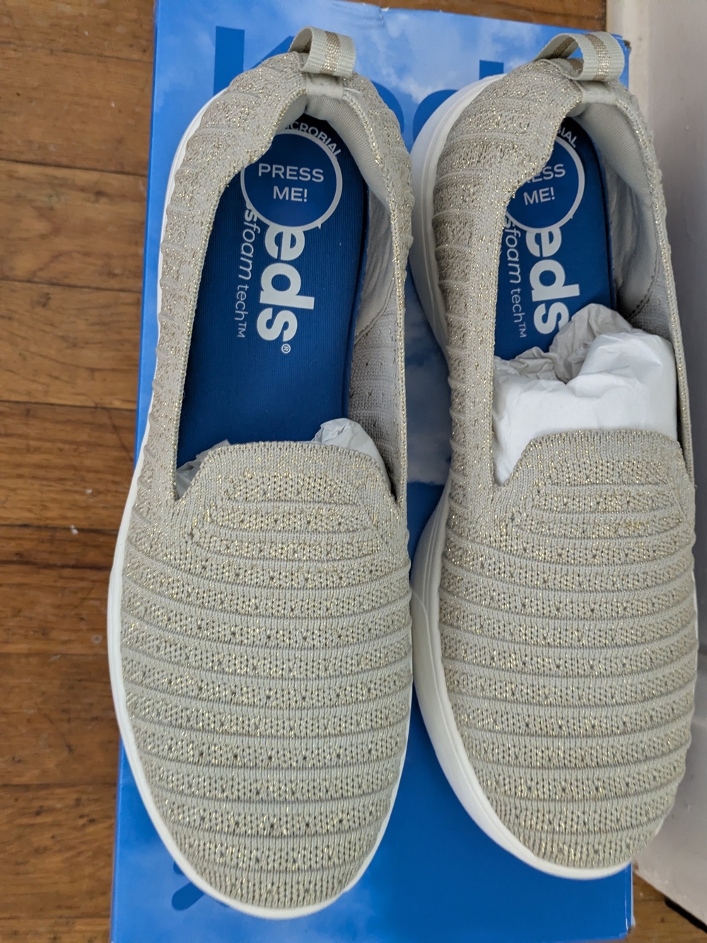 Keds Women's Slip-On Knit Sneakers in Sage Green